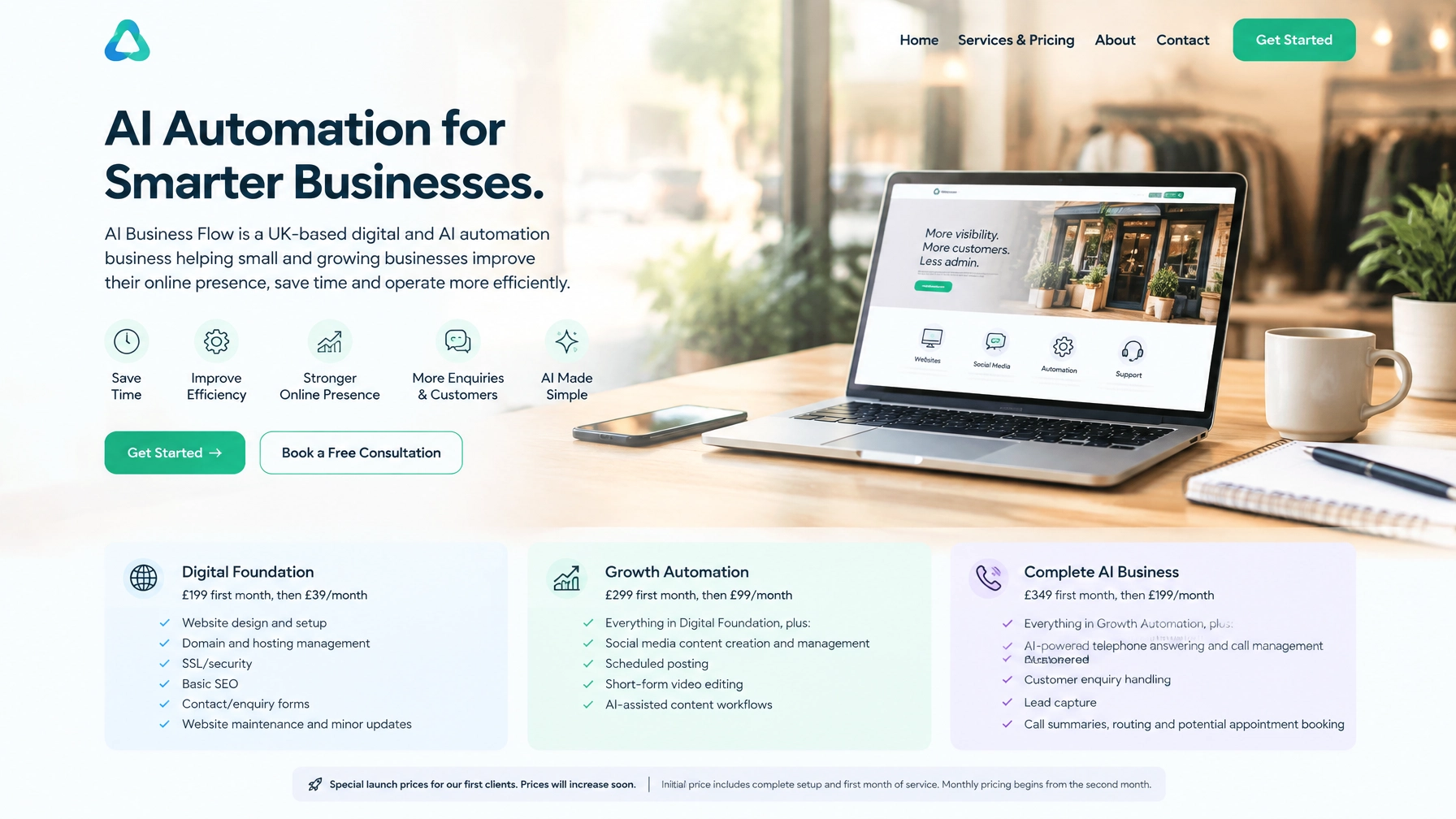 A bright, welcoming workspace representing a smoother business flow